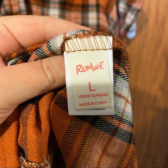 Orange Plaid Mini Dress - Picture 3 of 3